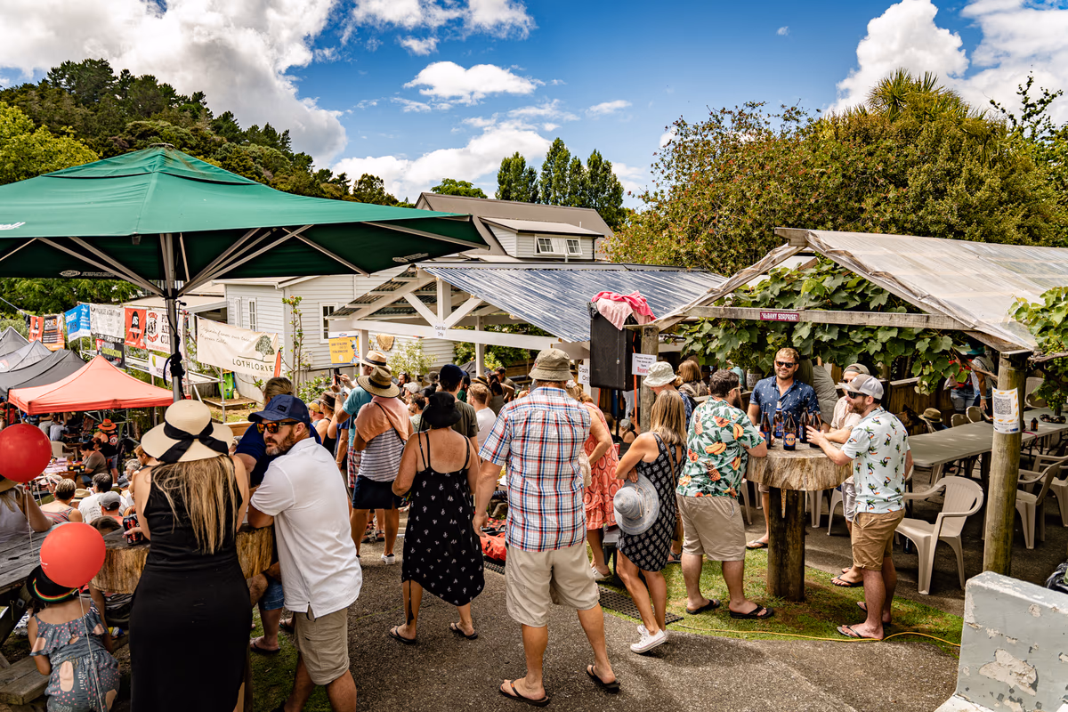 Outdoor gathering at Pūhoi Pub Hotel